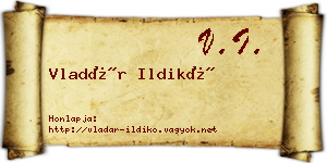 Vladár Ildikó névjegykártya