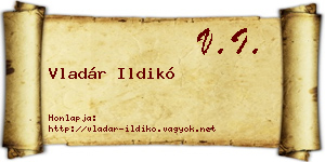 Vladár Ildikó névjegykártya